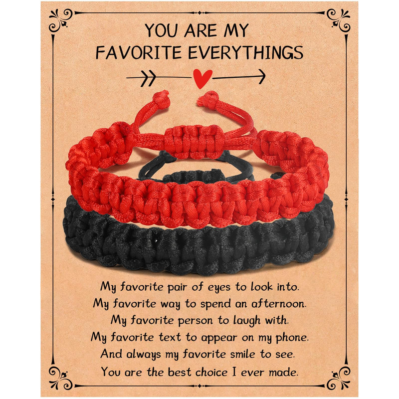 Apsvo Matching Couples Bracelets, Braided Rope Bracelets for Boyfriend