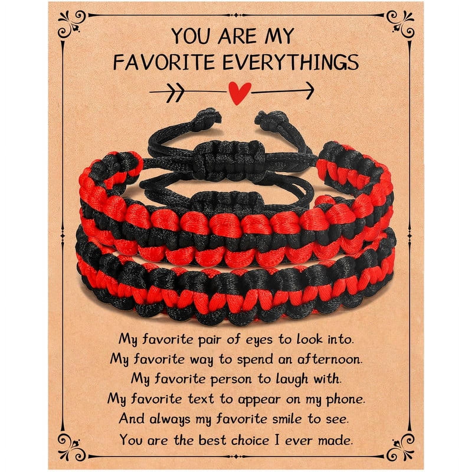 Apsvo Matching Couples Bracelets, Braided Rope Bracelets for Boyfriend Girlfriend His and Her