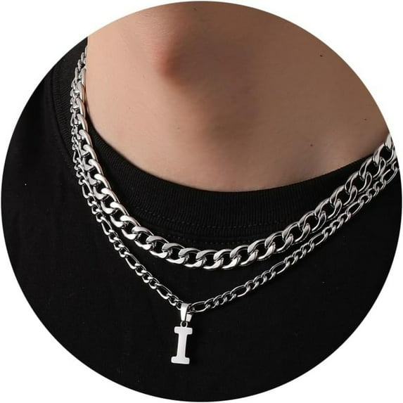 APSVO Silver Initial I Necklaces Personalized Ideas Birthday Valentines Day Gifts for 6 7 8 9 10 11 12 13 14 15 16 17 Year Old Age Teen Teenage Tween Ideas Jewelry