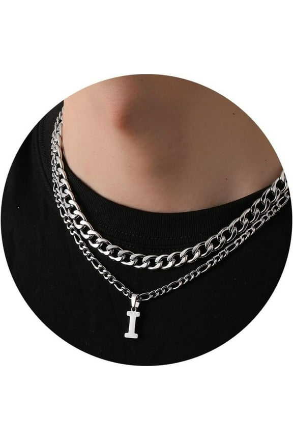 Silver Initial I Necklaces Personalized Ideas Birthday Valentines Day Gifts for 6 7 8 9 10 11 12 13 14 15 16 17 Year Old Age Teen Teenage Tween Ideas Jewelry