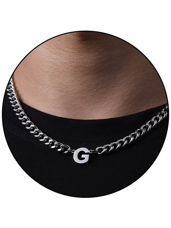 Graduation Fathers Day Jewelry Gifts for Men Boys Stainless Steel Initial G Necklaces Pendant Chain Kids Boyfriend Son Male Dad Tween Tween Teen Boys Gifts Him Ideas Age