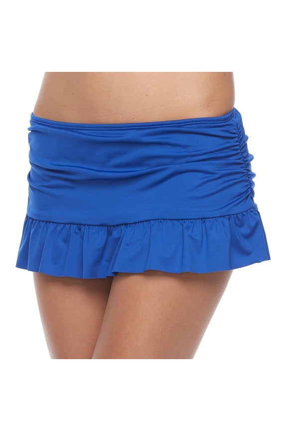 Apt 9 Cobalt Blue Ruched Ruffled Swim Skirt Bottoms Swimwear Women's Large