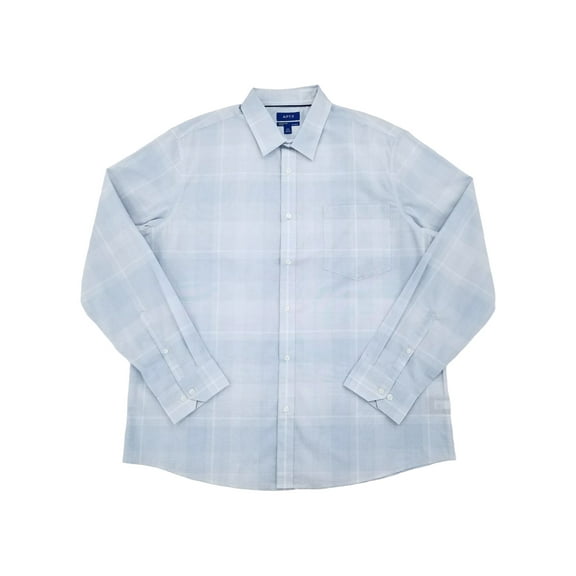 Apt. 9 Mens Light Blue Plaid Premier Flex Long Sleeve Button-Up Shirt XXL