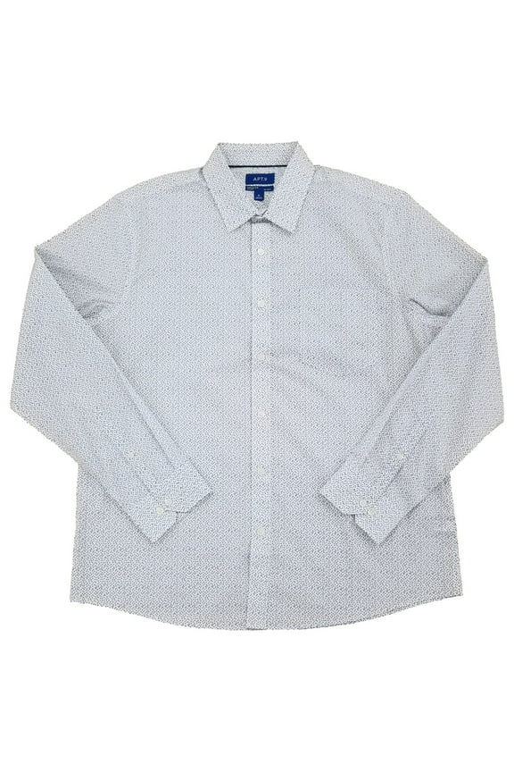 Mens White Speckle Premier Flex Long Sleeve Button-Up Shirt XX-Large
