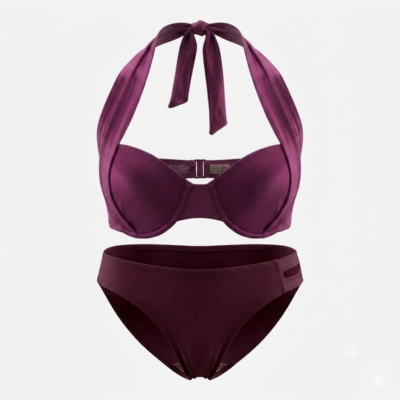 Apt 9 Stardust 2-Piece Push-Up Halter Underwire Bikini Swim Set Swimwear Women's Small