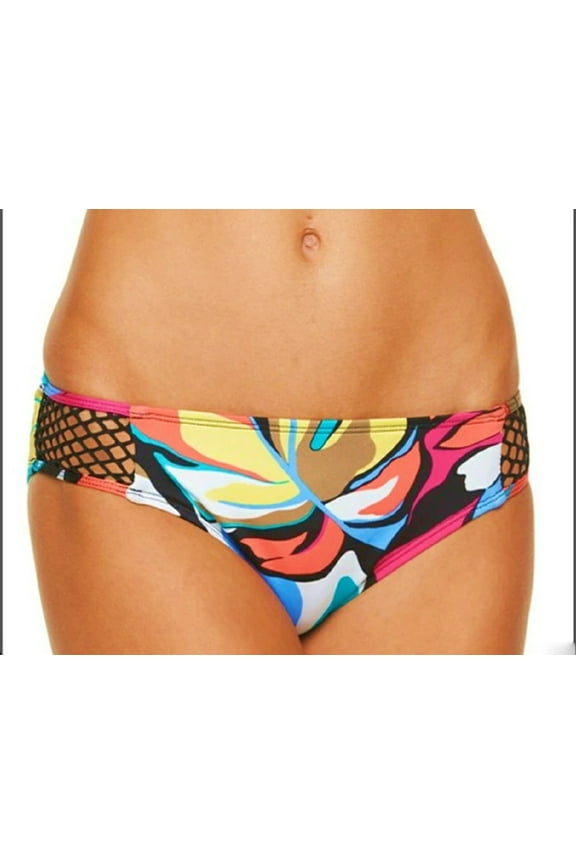 Apt 9 Tropical Leaf Print Hipster Mesh Bikini Swim Bottoms Swimsuit Women's Small