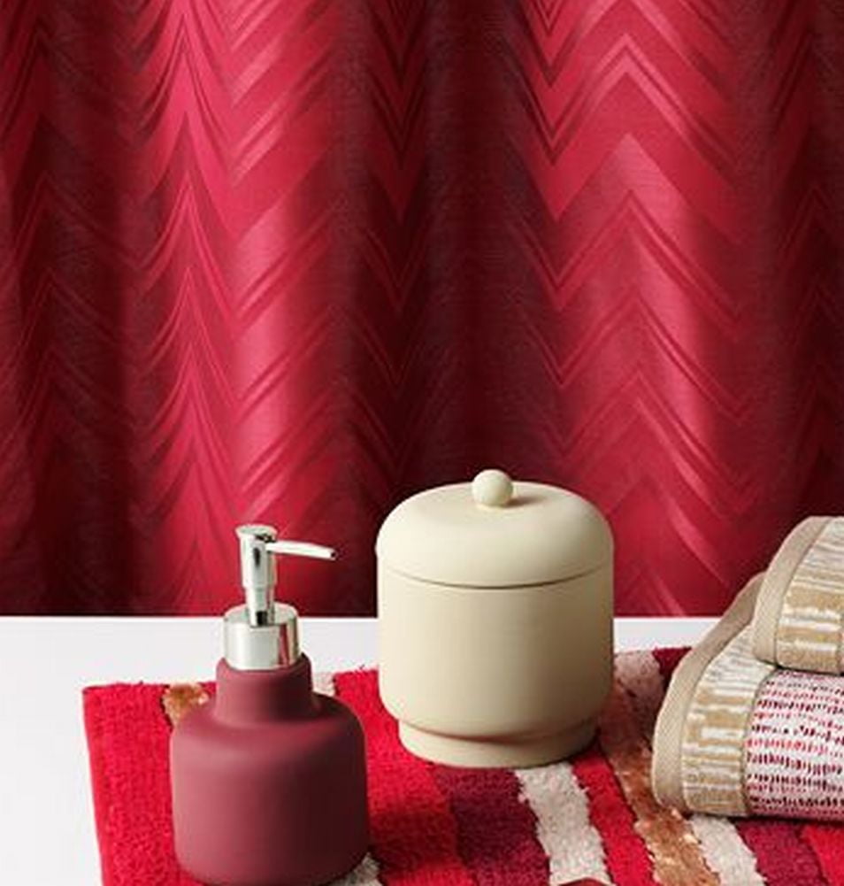 Apt 9 Vermillion Pink Chevron Fabric Shower Curtain