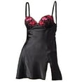 thumbnail image 1 of Apt. 9 Women's Ruffles and Lace Satin Babydoll & G-String Lingerie Set Size Small, 1 of 4
