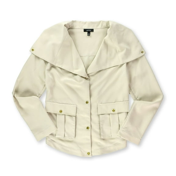 Apt. 9 Womens Pleated Shirt Jacket, Beige, X-Small