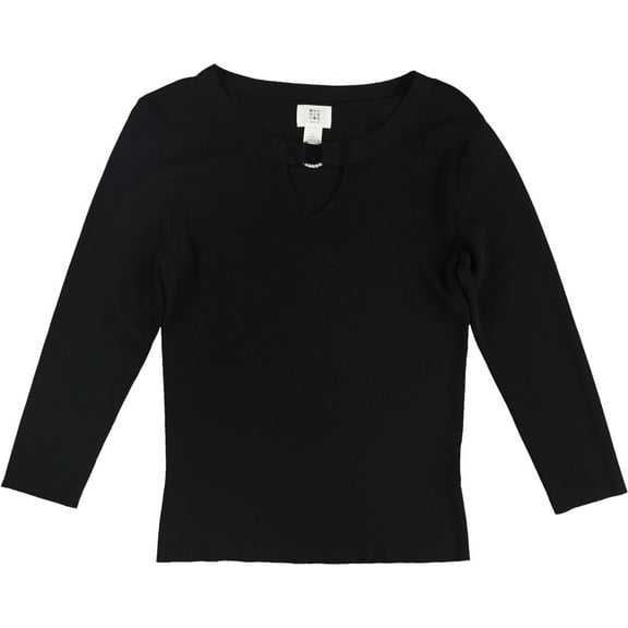 Apt. 9 Womens Rhinestone Loop Pullover Blouse, Black, Small