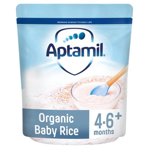 Aptamil Organic Baby Rice Cereal, 4 mths+ 100g, British Import (Pack of 3)