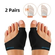 Aptoco 2 Pairs Bunion Corrector for Women Men Compression Sleeves Infused Copper for Big Toes Protection Valgus Posture  Corrector with Gel Pads- S/ M