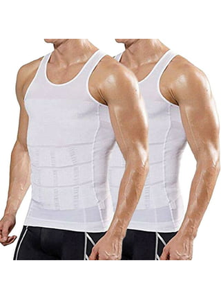 MISS MOLY Men Body Shaper Slimming Compression Shirts Tummy Control Tank  Top Belly Slimmer Underwear 