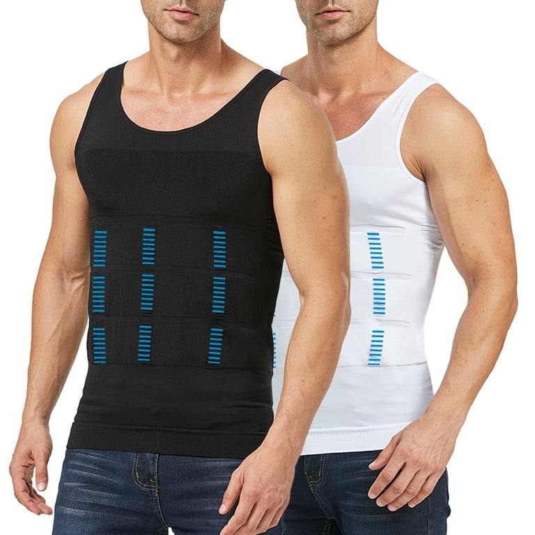 Aptoco Men's Slimmer Chest Compression Shirts, Pcs Workout Body