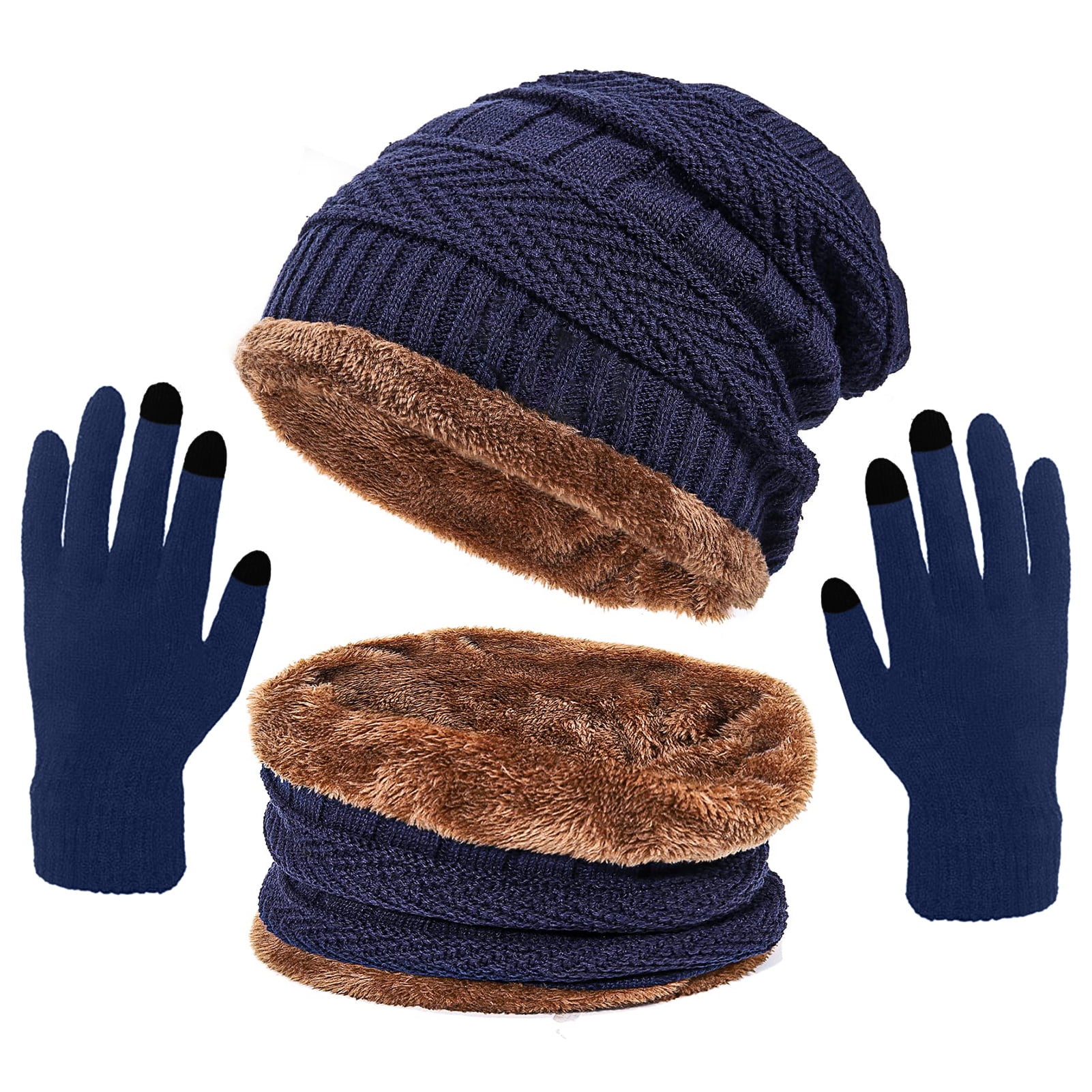 HH HOFNEN Winter Beanie & Scarf Set With Visor - Warm Thick Hat For Men & Women, Outdoor Cold Weather Wear - View #4