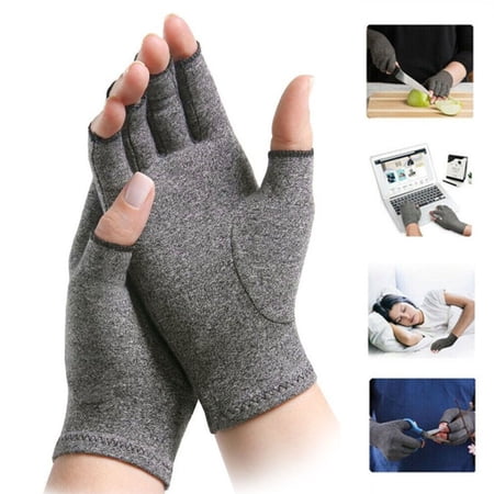 Aptoco Arthritis Compression Gloves for Arthritis Pain Relief, Rheumatoid, Osteoarthritis and Carpal Tunnel Fingerless for Typing M, Valentines Day Gifts for Men