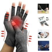 Aptoco Arthritis Compression Gloves for Arthritis Pain Relief, Rheumatoid, Osteoarthritis and Carpal Tunnel for Men and Women, Fingerless for Typing, M