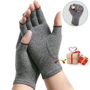 Aptoco Arthritis Compression Gloves for Pain Relief, Alleviate Rheumatoid Pains for Men Women, Fingerless Typing Gifts for Her, M