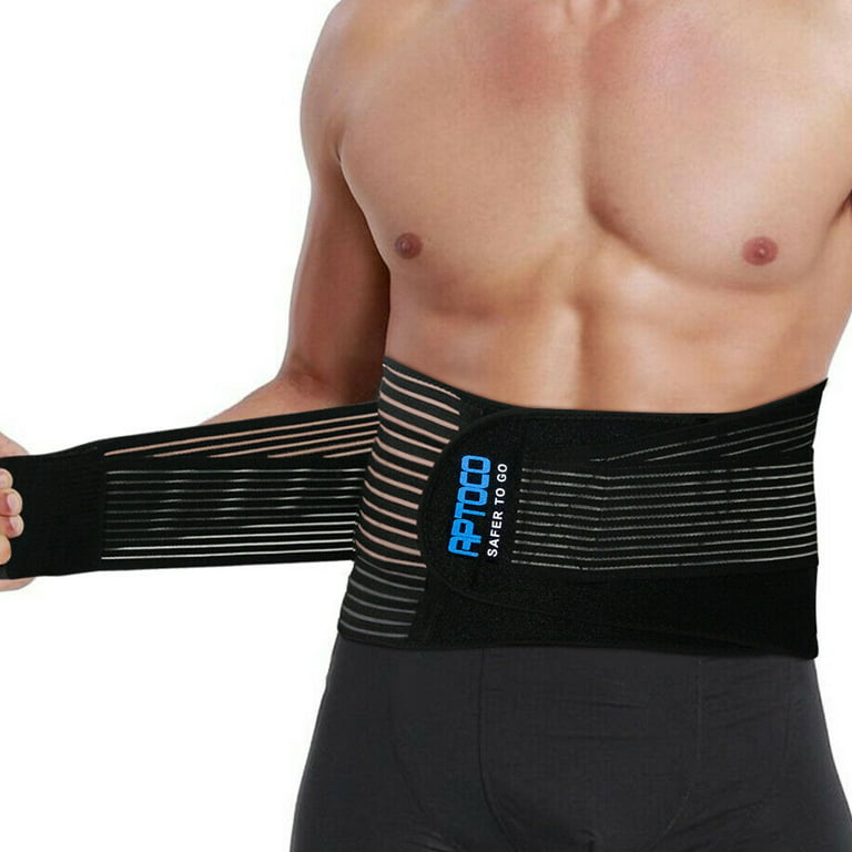 Aptoco Back Brace Compression Lumbar Support Belt with Metal Stays