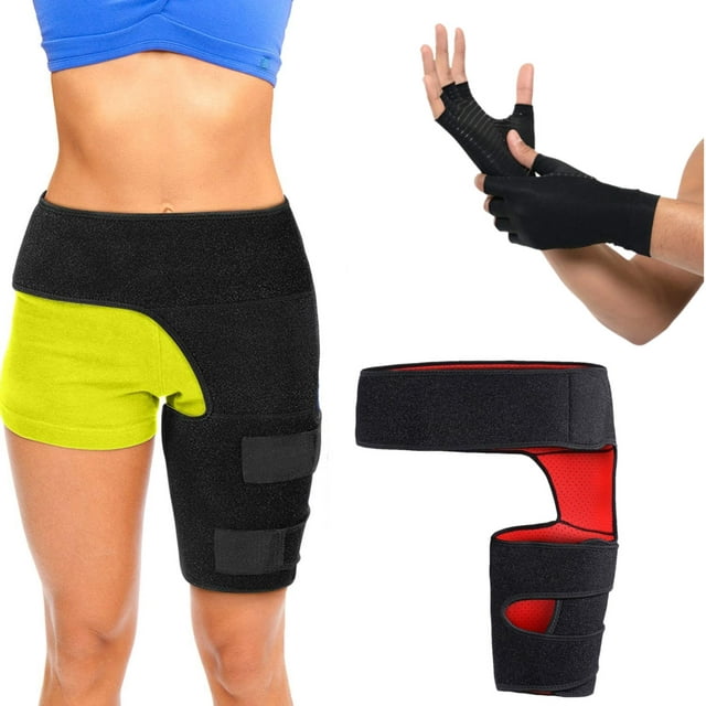 Aptoco Compression Arthritis Gloves & Hip Compression Brace Set, Copper