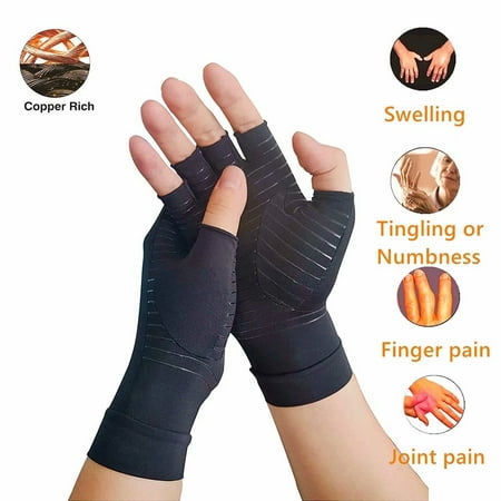 Aptoco Compression Arthritis Gloves for Women Men, Copper Gloves for Carpal Tunnel, Typing, Everyday Support for Hand Unisex, Valentines Day Gifts, S