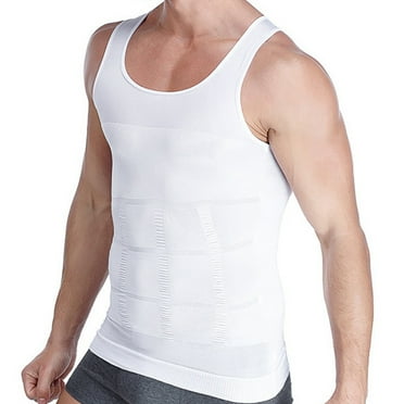 Aptoco Compression Shirts for Men Gynecomastia Tank Tops Body Shaper Vest for Workout Slimming Base Layer Belly Control Undershirt A-Shirts, Size S, Valentines Day Gifts