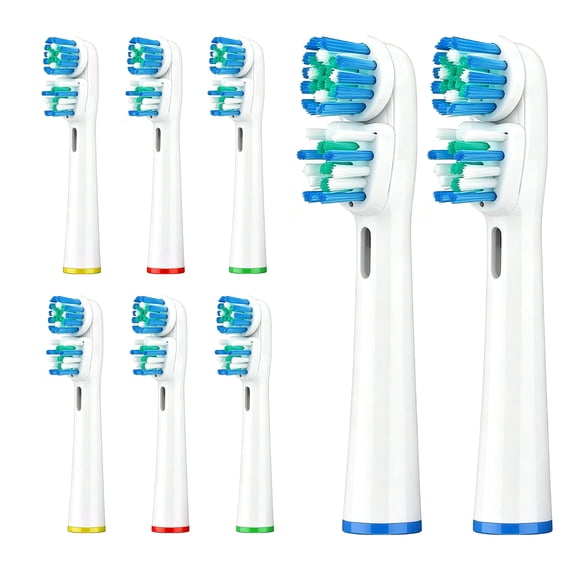 Aptoco Double Head Replacement Toothbrush Heads Compatible with Oral-B, 8 Count Dual Clean Style Electric Toothbrush Refills for Braun Handles