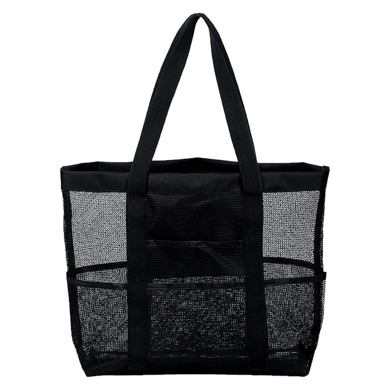 Black mesh beach bag sales