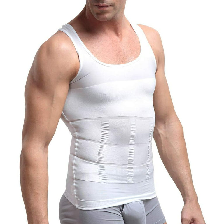 Aptoco Mens Compression Shirts Body Shaper Vest Abs Abdomen Slim