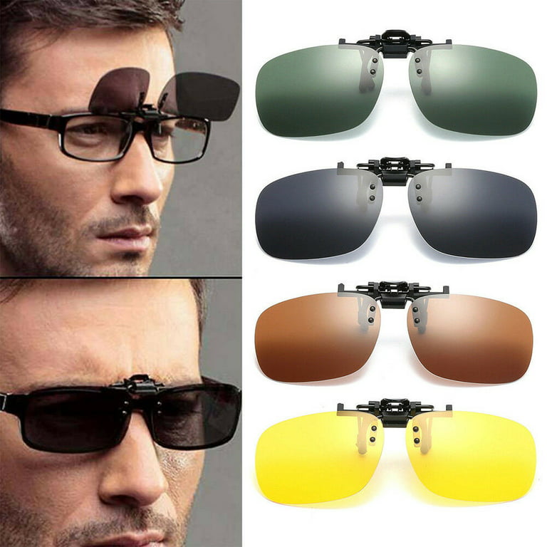 Aptoco Polarized Flip Up Clip On Sunglasses Fishing Frame Lens 100% UV 400  Protection 