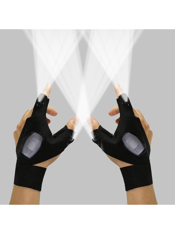 Rechargeable LED Flashlight Gloves, Hands-Free Lights Fishing Gloves for Men Husband Dad, Fits for Dog Walk, Running, Repairing and Camping, Stocking Stuffers Gifts for Men in Christmas