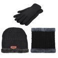 thumbnail image 1 of Aptoco Winter Beanie Hat Scarf Gloves Slouchy Beanie Snow Knit Skull Cap Touch Screen Mittens Circle Scarves for Women Men- Black, 1 of 8
