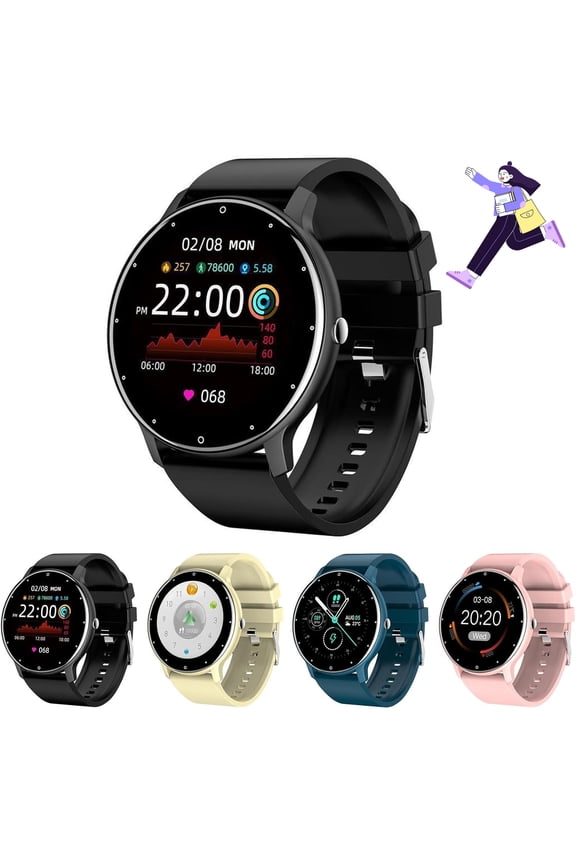 Aptofit Smartwatch - Ultra-Thin Lightweight Body for All-Day Comfort, Waterproof, Scientific Sleep Monitoring, Built-in Weather Forecast, Long-Lasting Battery (Black)