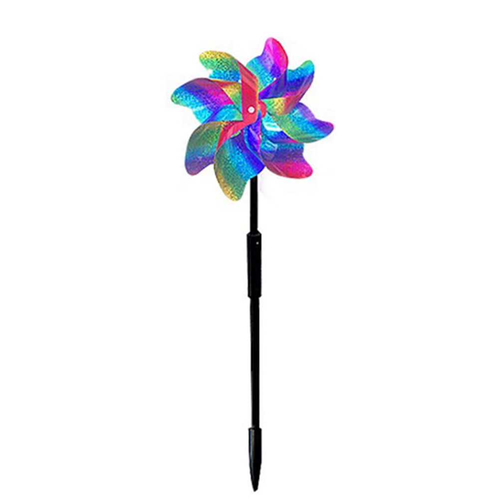 Apuakthei 10 pack reflective windmills for patios and gardens, scare