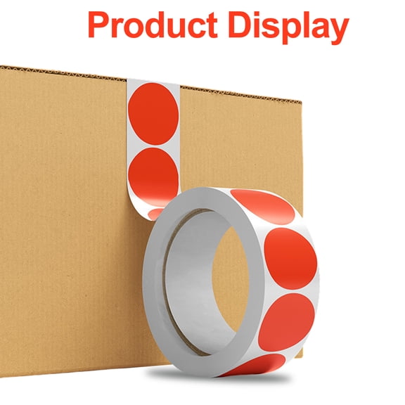 Apuakthei Red Dot Labels, 1 Inch Circle, Natural Paper, Self-Adhesive Stickers, 1000 per Roll