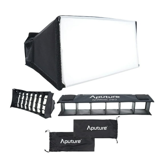Aputure INFINIBAR PB3 Rectangular LED Light Modifier Softbox Bundle with 45-Degree Light Control Fabric Grid (2 Items)