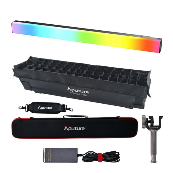 Aputure Infinibar PB6 Flexible Wireless Versatile and Easy-to-Mount Pixel Bar Bundle with Aputure INFINIBAR PB6 Rectangular LED Light Modifier Softbox with 45-Degree Grid (2 Items)