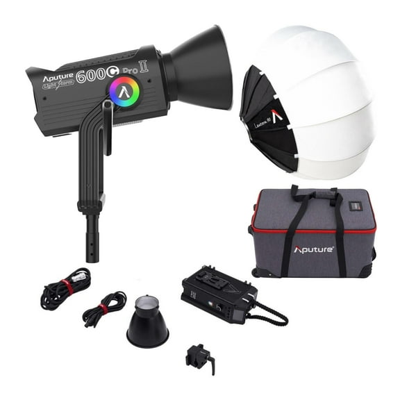 Aputure LS 600C Pro II RGB LED Monolight with 46 Built-In Preset Source Effects (A-Mount) Bundle with Aputure Lantern 90 (2 Items)