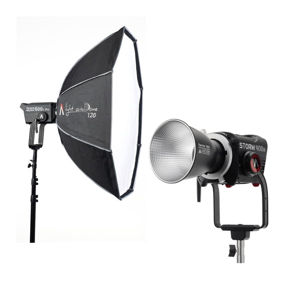 Aputure STORM 400x Tunable White LED Monolight (Gold Mount) Bundle with 120 Octagonal Softbox (2 Items)