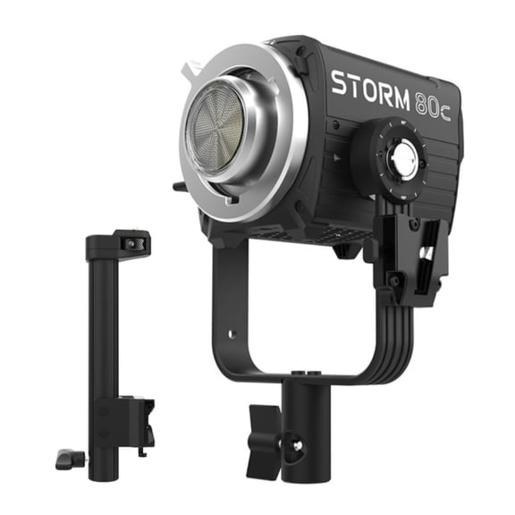 Aputure STORM 80c IP65 80W Full-Color Compact Point Source Fixture (Black) Bundle with STORM 80c Handheld Bracket  (Black) (2 Items)