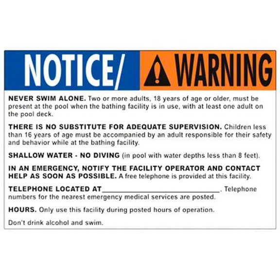 Aq Tech 2026WS3624E Sign Inpool Rulesin - New York
