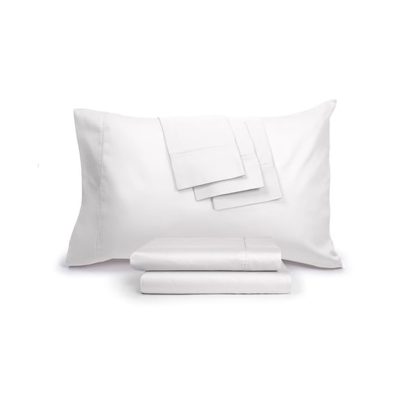 Aq Textiles 800 Thread Count 6 PC. Sheet Set Queen Bedding, Queen, White