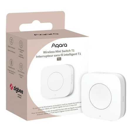 T1 Mini Switch Wireless Control Center- Requires Aqara Hub, Supports Apple HomeKit, Alexa, SmartThings - White