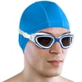 thumbnail image 1 of AqtivAqua Polarized Swim Goggles Swimming Goggles for Adult Men Women Kids 6-14 Youth Girls Boys Childrens DX-P (White&Blue frame, Blue case, Polarised lens), 1 of 3
