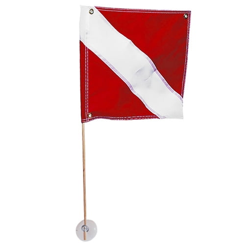 Aqua 14 x 16" Flag, with Suction Cup Mount & 3' Pole