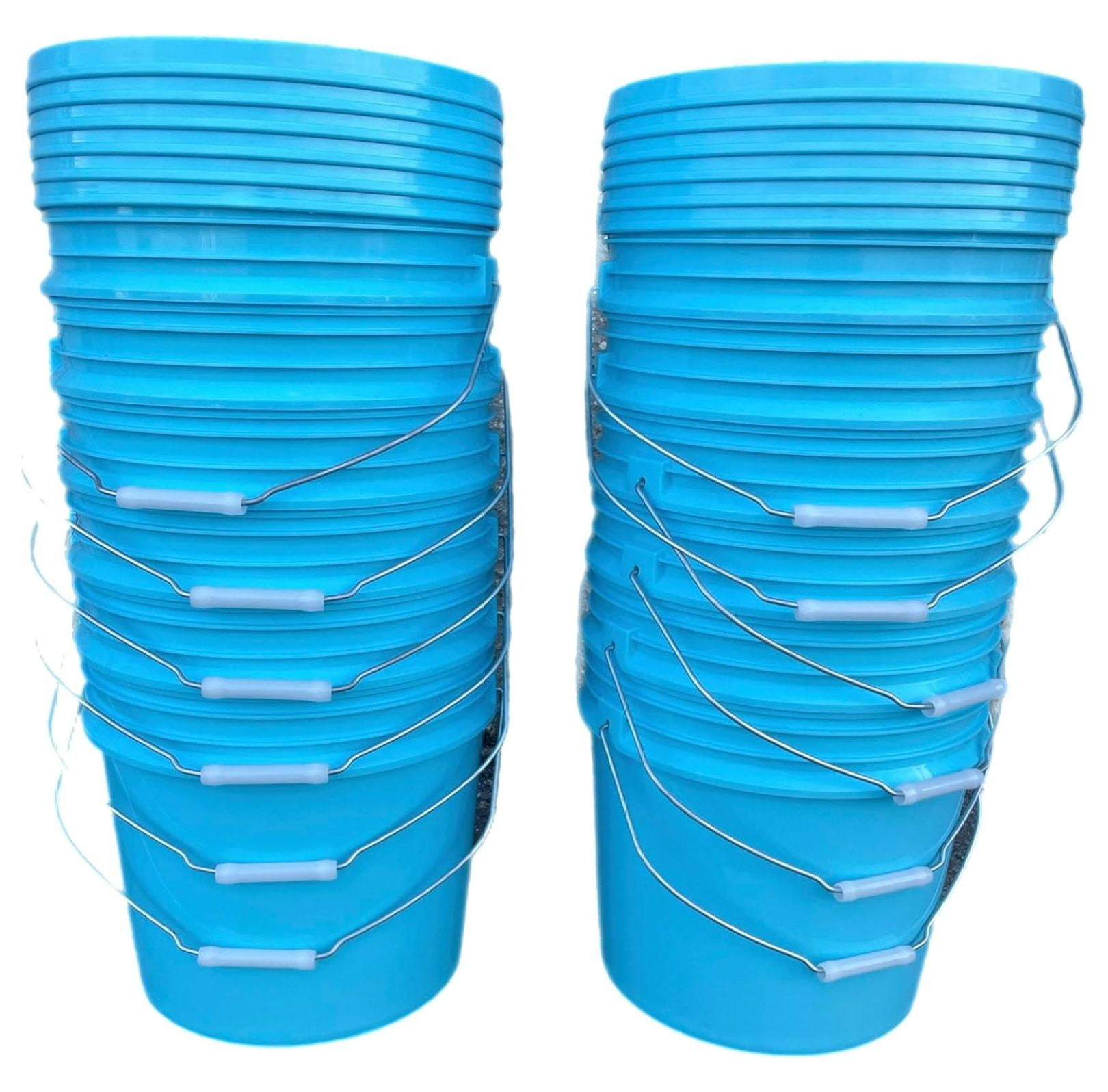 Aqua 3.5 Gallon Blue Buckets 6Pack Heavy Duty, Food Grade, BPA