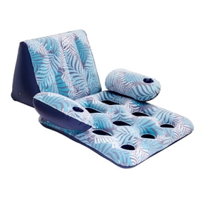 Aqua 50" Adult Deluxe Contour Chair Pool Float with Oversized Backrest, up to 250 lbs, Blue