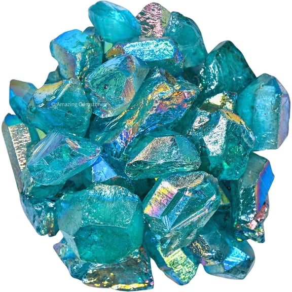 Aqua Aura Quartz Raw Crystals and Healing Stones (1 lb)