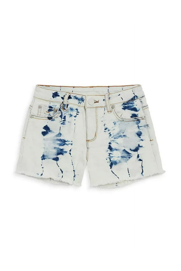 BLUE/WHITE Girls' Tie Dyed Denim Shorts, US 8