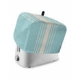 thumbnail image 1 of Aqua Beige Striped Small Toaster Cover 2 Slice, Kitchen Appliance Covers, Modern Farmhouse Retro Lines Toaster Oven Cover with Loop, Bread Machine Cover Polyester Dust Cover Protection, 1 of 4